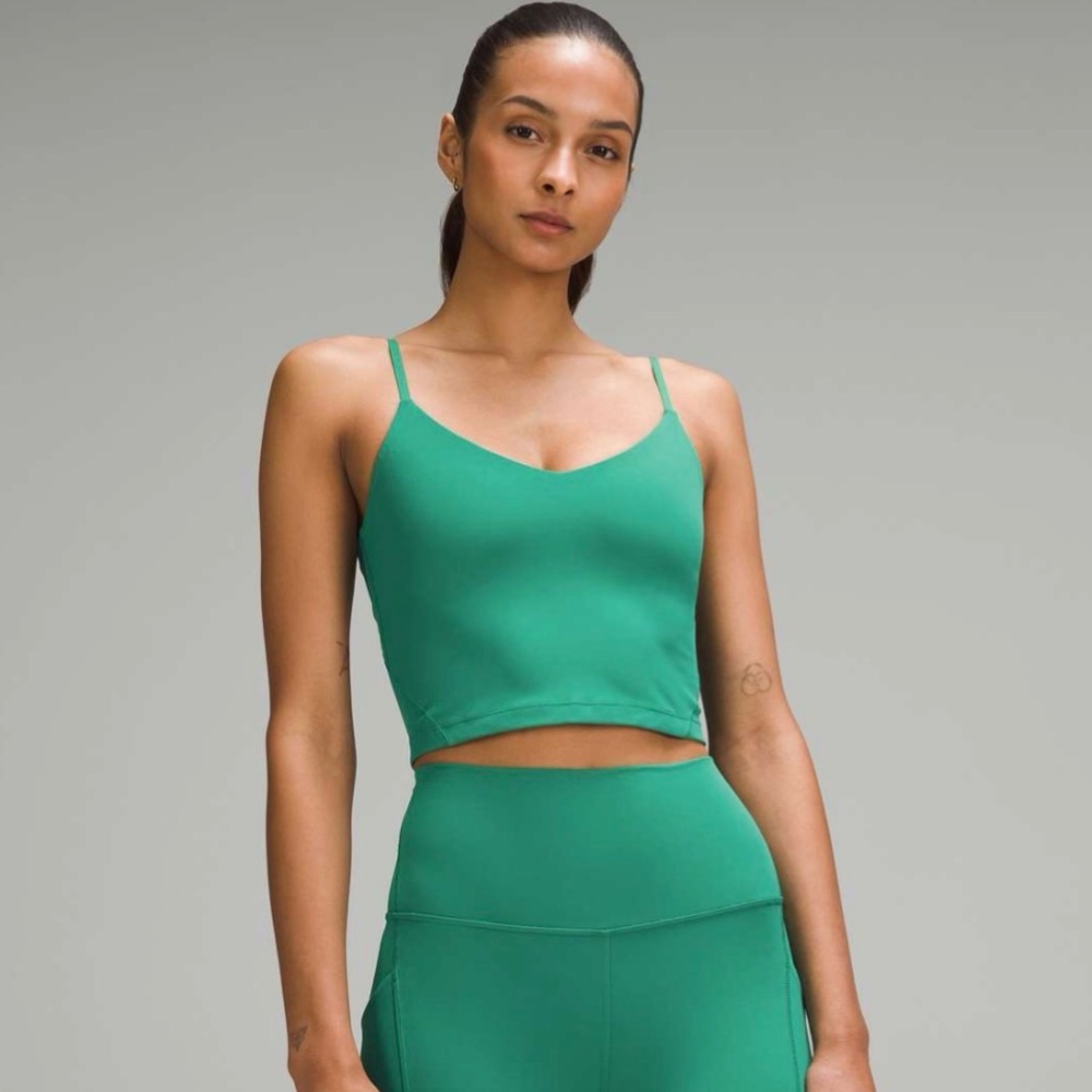 Lululemon Align Cropped Cami Tank Top (Light Support, A/B Cup) in Cascadia Green